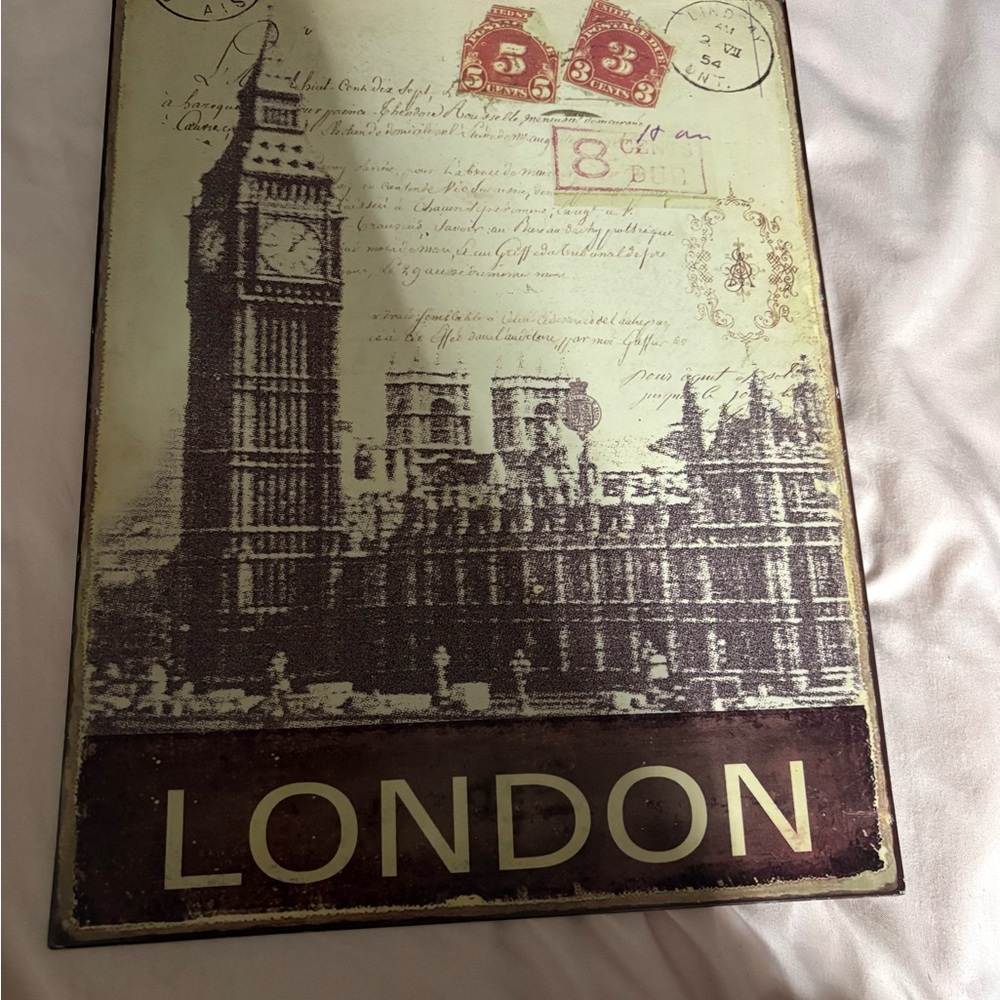 Vintage London Wall Art in Cream and Brown